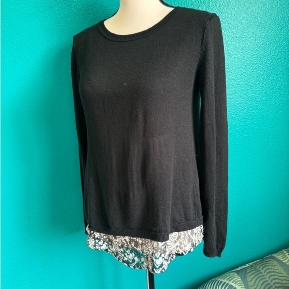 Verve Blues Tulip Back Black Double Layer Sweater Animal Print Women's Small - Picture 4 of 11